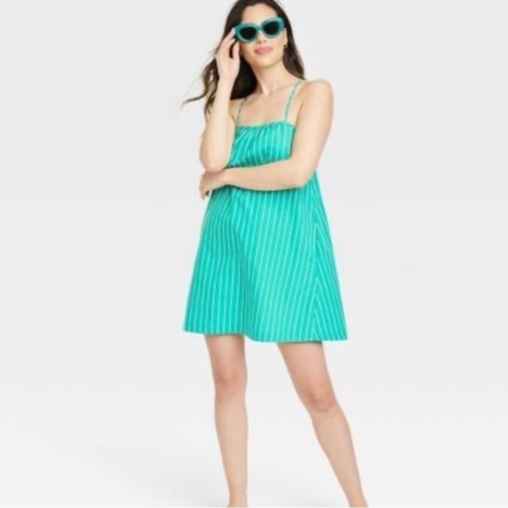 NWOT A New Day Green Striped Sundress - Picture 6 of 11